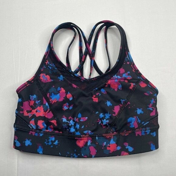 Lululemon Strap It Like Its Hot Sports Bra Floral Multi Black - Picture 2 of 8